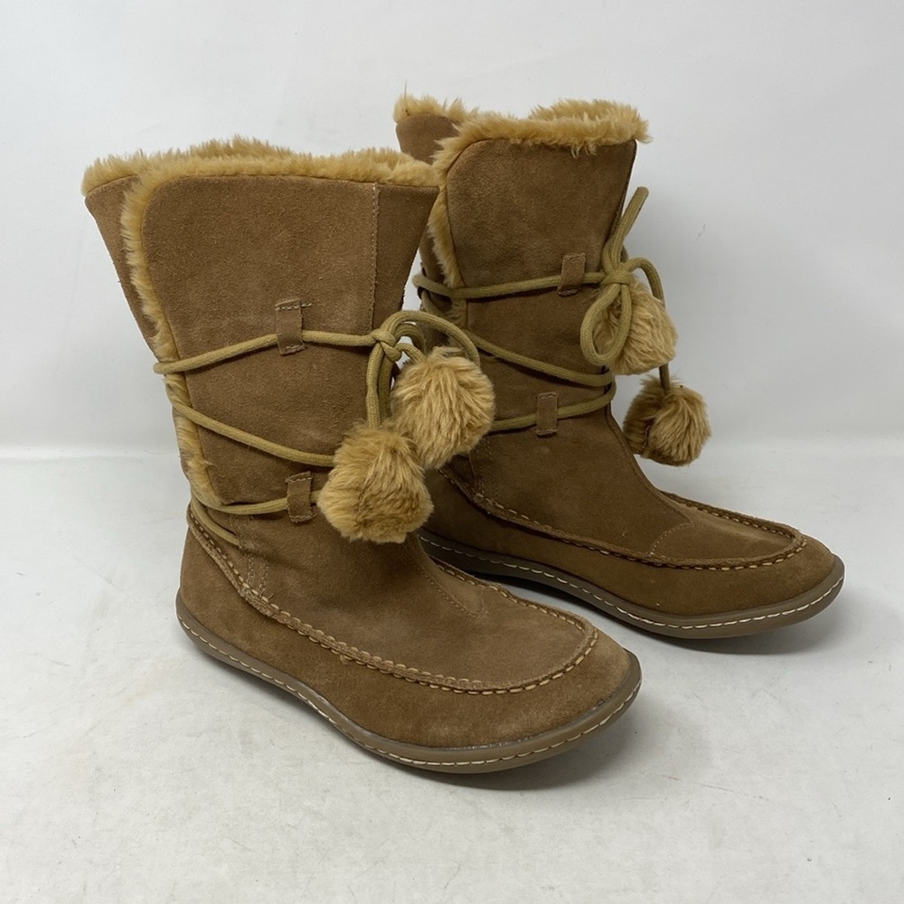Steve Madden Iglou Suede Wrap Pom Pom Tie Boots - Picture 2 of 8